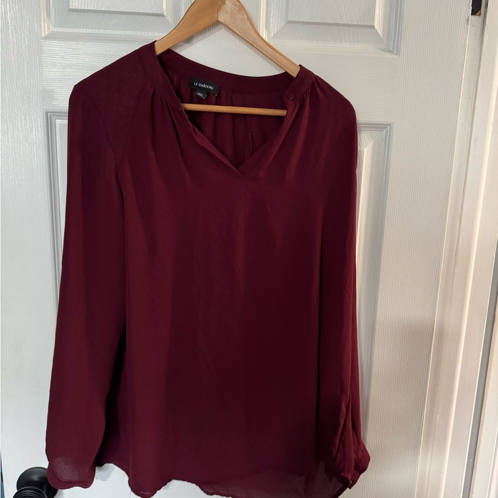 La Chateau Women's Burgundy Blouse